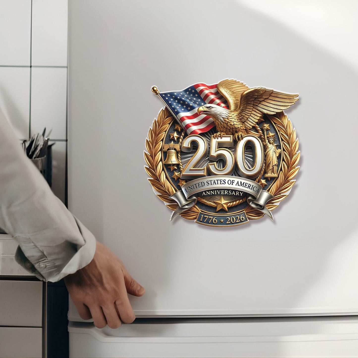 250 Years USA Anniversary Fridge Magnet | Patriotic Eagle US Flag 1776–2026 Fridge Magnet 684246