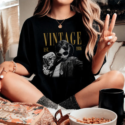 Personalized Vintage Photo Shirt, Custom Year Birthday Shirt, Custom Age Tee, Retro Birthday Gift 685243