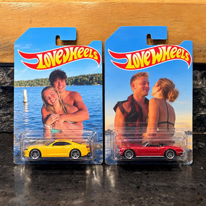 Personalized Love Wheels Hot Wheels Packaging, Custom Couple Photo Toy Car Display 686791 WFD