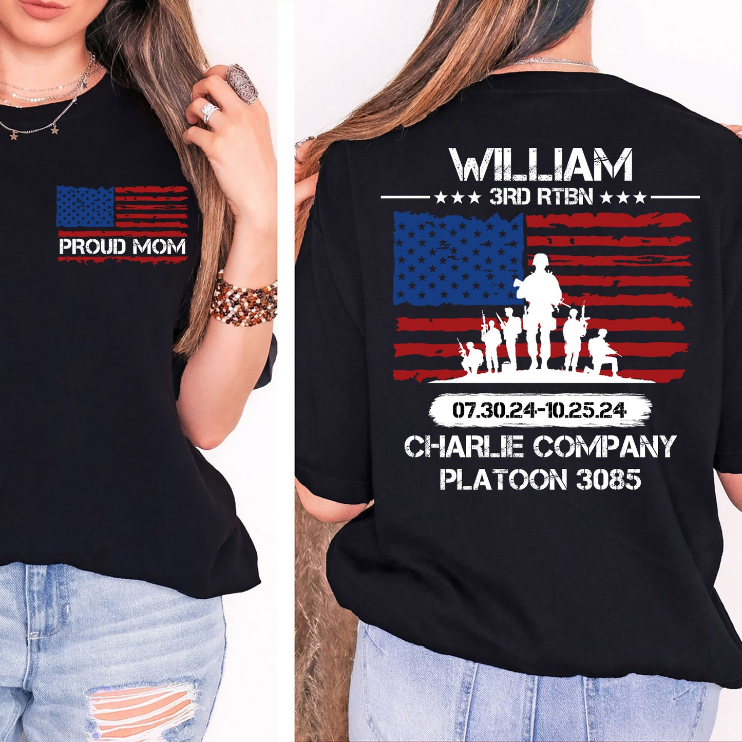 Personalized Military Graduation Shirt, Custom Bootcamp Graduation Tee, Military Mom Pocket & Back Shirt 683344-1