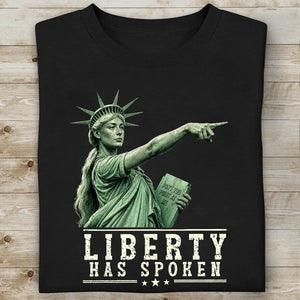 Sophie Cunningham Pointing Shirt, Liberty Has Spoken Tee, Patriotic Lady Liberty Graphic T-Shirt 685590