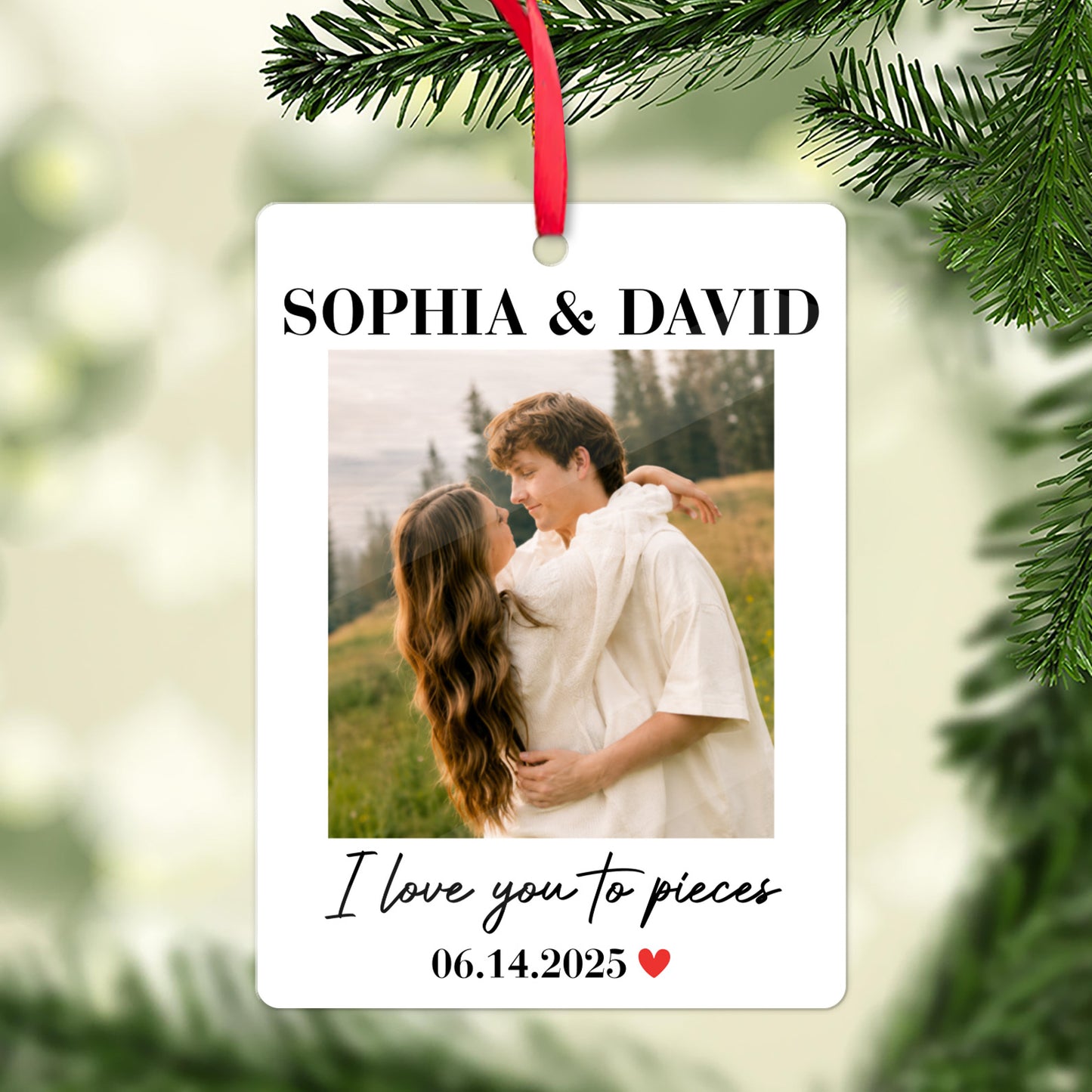 Custom Photo Couple Acrylic Ornament, Personalized Anniversary Christmas Ornament 685985
