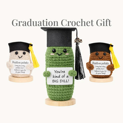 Personalized 2026 Graduation Crochet Gift, Big Dill Pickle Stand, Positive Potato Keepsake 685070