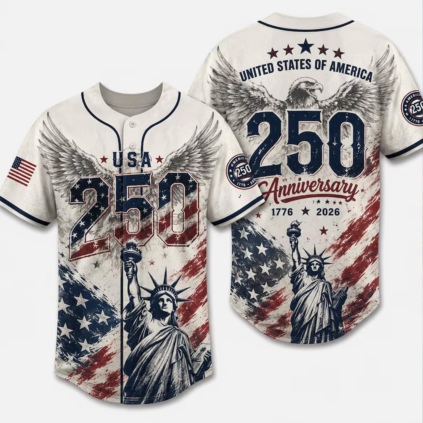 USA 250 Years Anniversary Baseball Jersey Shirt, Patriotic Liberty 1776-2026 4th of July Shirt 685168