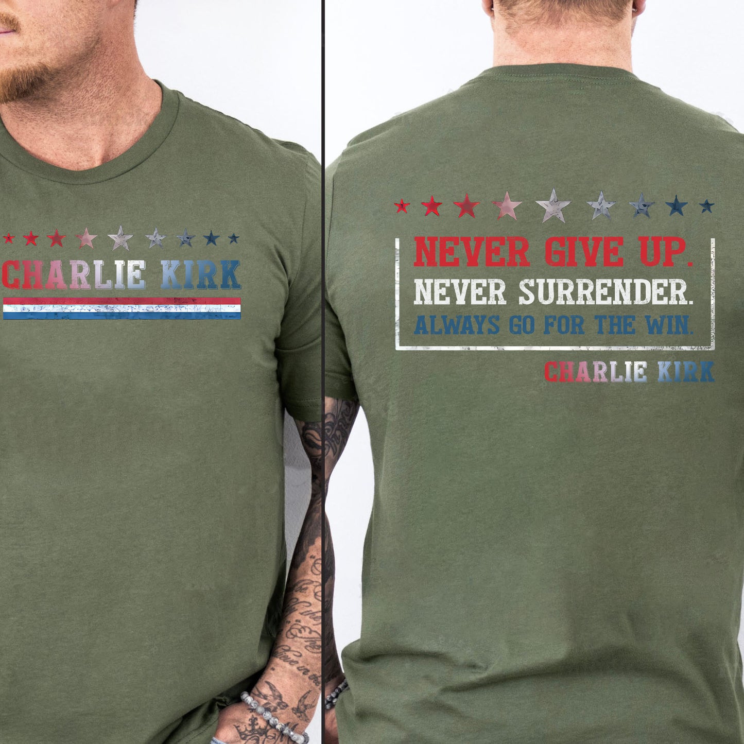 Charlie Kirk Memorial Shirt | A True Patriot Tribute Dark Shirt | Human Rights Free Speech Front & Back Shirt 682926