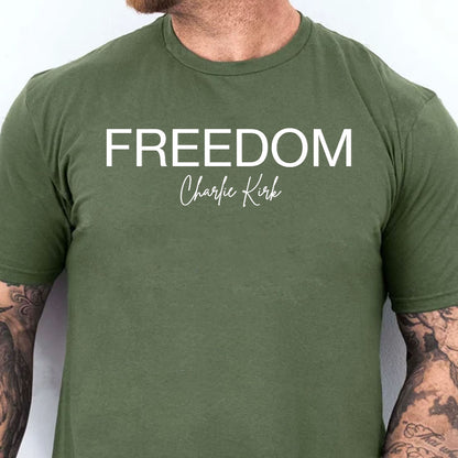 Charlie Kirk Freedom Shirt, Charlie Kirk Tee, Charlie Kirk Dark Shirt, Justice For Charlie Kirk T-Shirt 682861