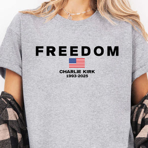 Charlie Kirk Freedom Shirt | Rest In Peace Charlie Kirk | Charlie Kirk Memorial Shirt | Patriotic Bright Shirt 683021