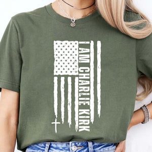 I Am Charlie Kirk Tee | Charlie Kirk Dark Shirt | Patriotic Faith Apparel | Human Rights Tee & Stand With Charlie Shirt 683032