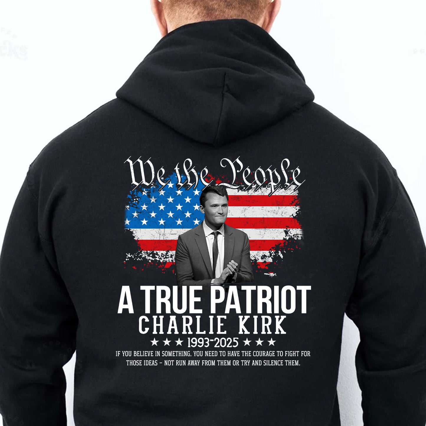 A True Patriot Charlie Kirk Memorial Shirt | Justice Charlie Kirk Tribute Backside Shirt 683020