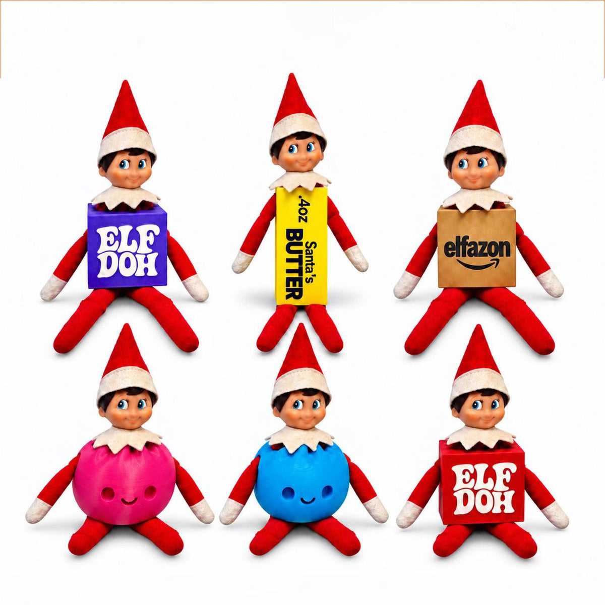 ElfDoh Squishy Inspired Costume, Christmas Elf Cube Accessory, Funny Holiday Outfit Gift 686648 WFD