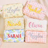 Personalized Embroidered Makeup Bag | Custom Floral Cosmetic Bag | Travel Makeup Pouch 683744