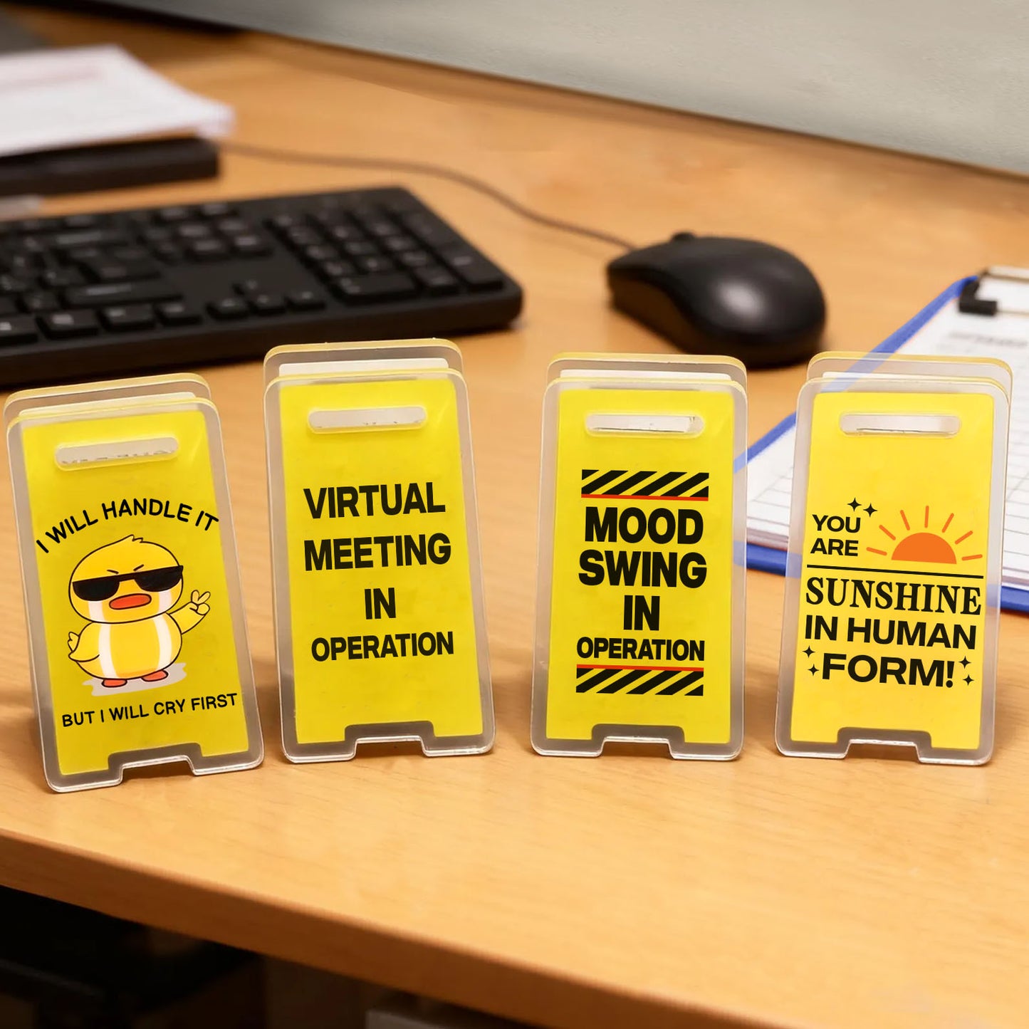 Custom Mini Office Desktop Sign, Funny Workspace Decor, Personalized Mini Floor Sign, Gift for Coworkers 683801