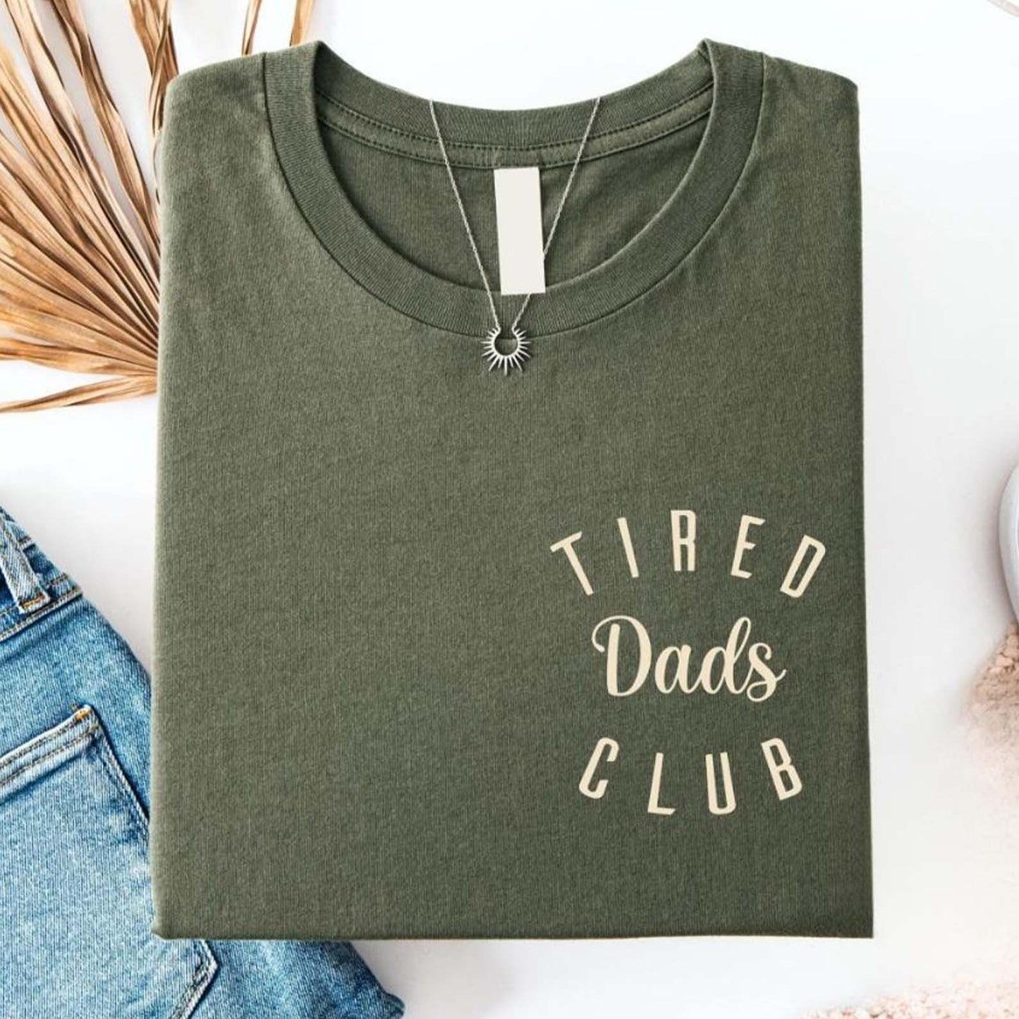 Tired Dads Club Shirt, Funny Dad Life Humor, Father's Day Gifts, Car Track Play Mat Tee Pocket & Back Dark Shirt WFD