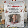 A Hug Sent From Heaven When You Really Miss Me, Personalized Memorial Blanket, Memorial Custom Photo Blanket, Remembrance Gift- 681952
