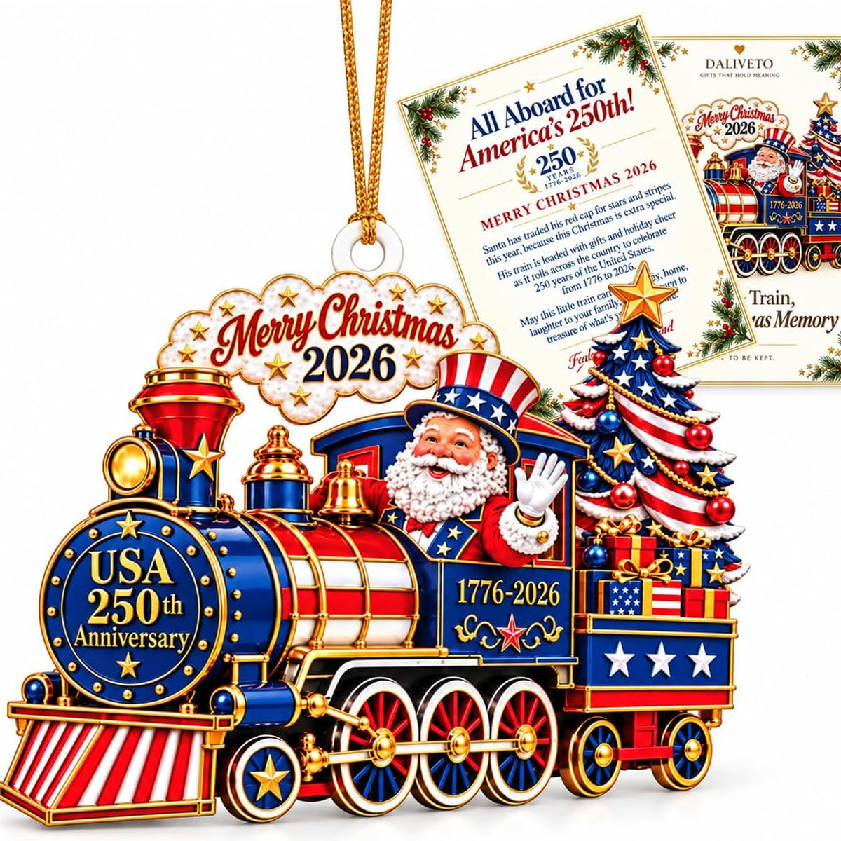 250 Years of Freedom Liberty Tree Christmas Acrylic Ornament 2026, 1776–2026 Semiquincentennial Patriotic Tree Hanging Keepsake, Historic USA Patriotic Gift 686727 WFD