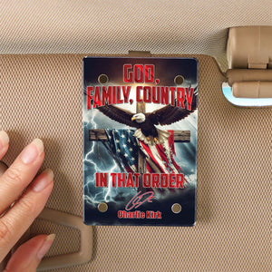 God Family Country In That Order Charlie Kirk Car Visor Clip, Freedom Christian Republican 683264