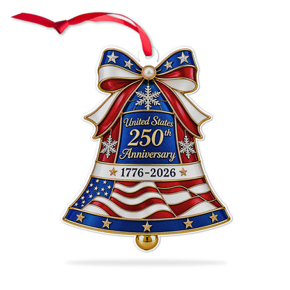 USA 250th Anniversary Christmas Bell Acrylic Ornament 1776-2026 Patriotic Tree Decor 686460