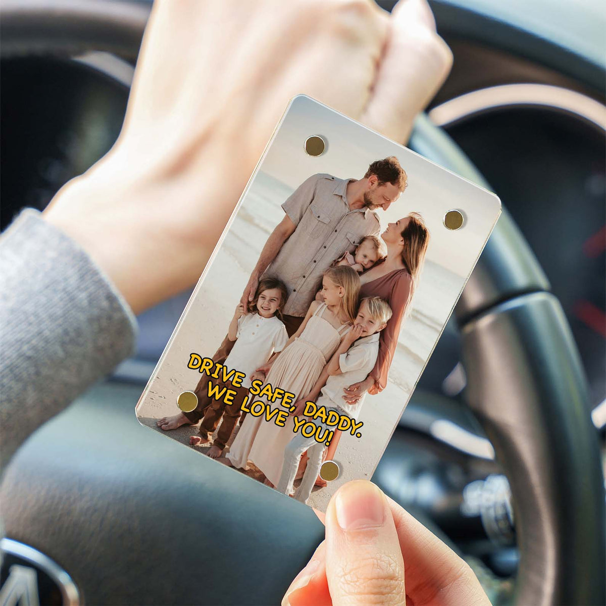 Drive Safe Custom Photo Car Visor Clip | Personalized Gift For Him | Car Photo Frame 683274
