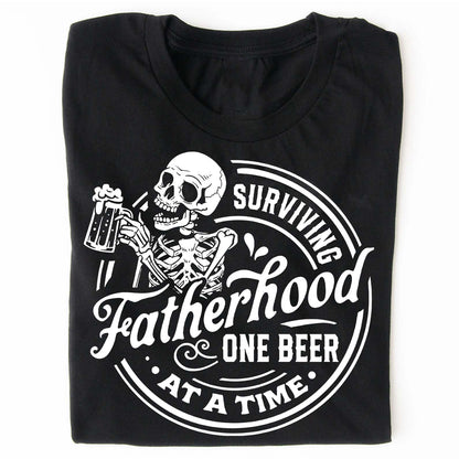 Funny Fatherhood Shirt | Surviving Fatherhood One Beer At A Time T-Shirt | Father’s Day Gift For Dad Or Husband 682257
