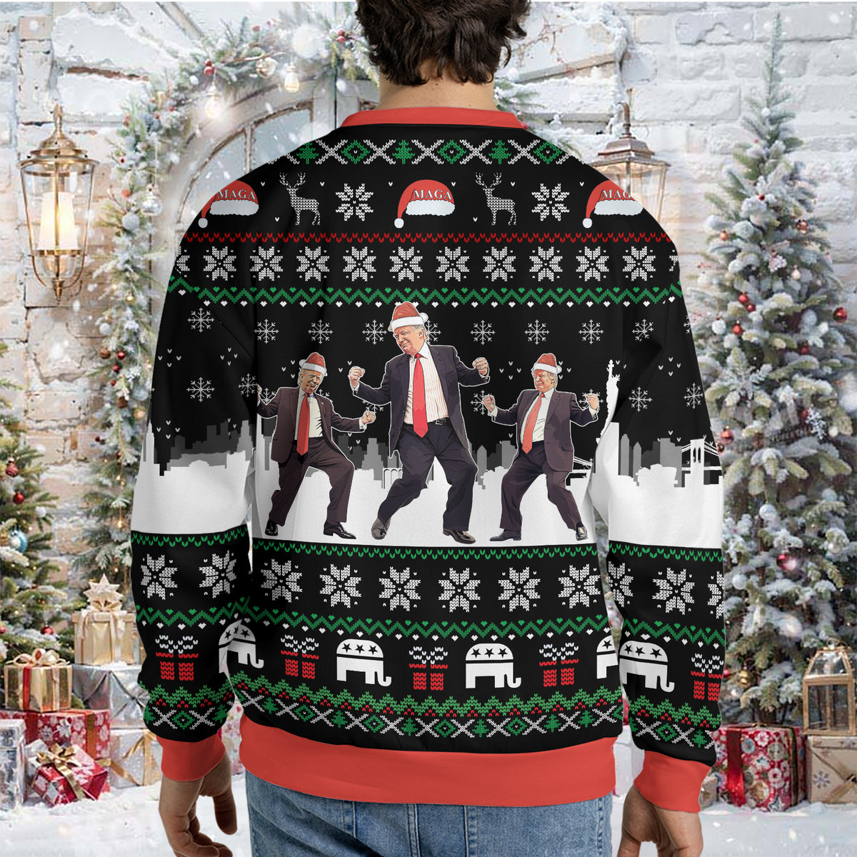 Donald Trump Santa Ugly Sweater, Make Christmas Great Again Christmas All-Over-Printed Sweatshirt 683439 - GOP