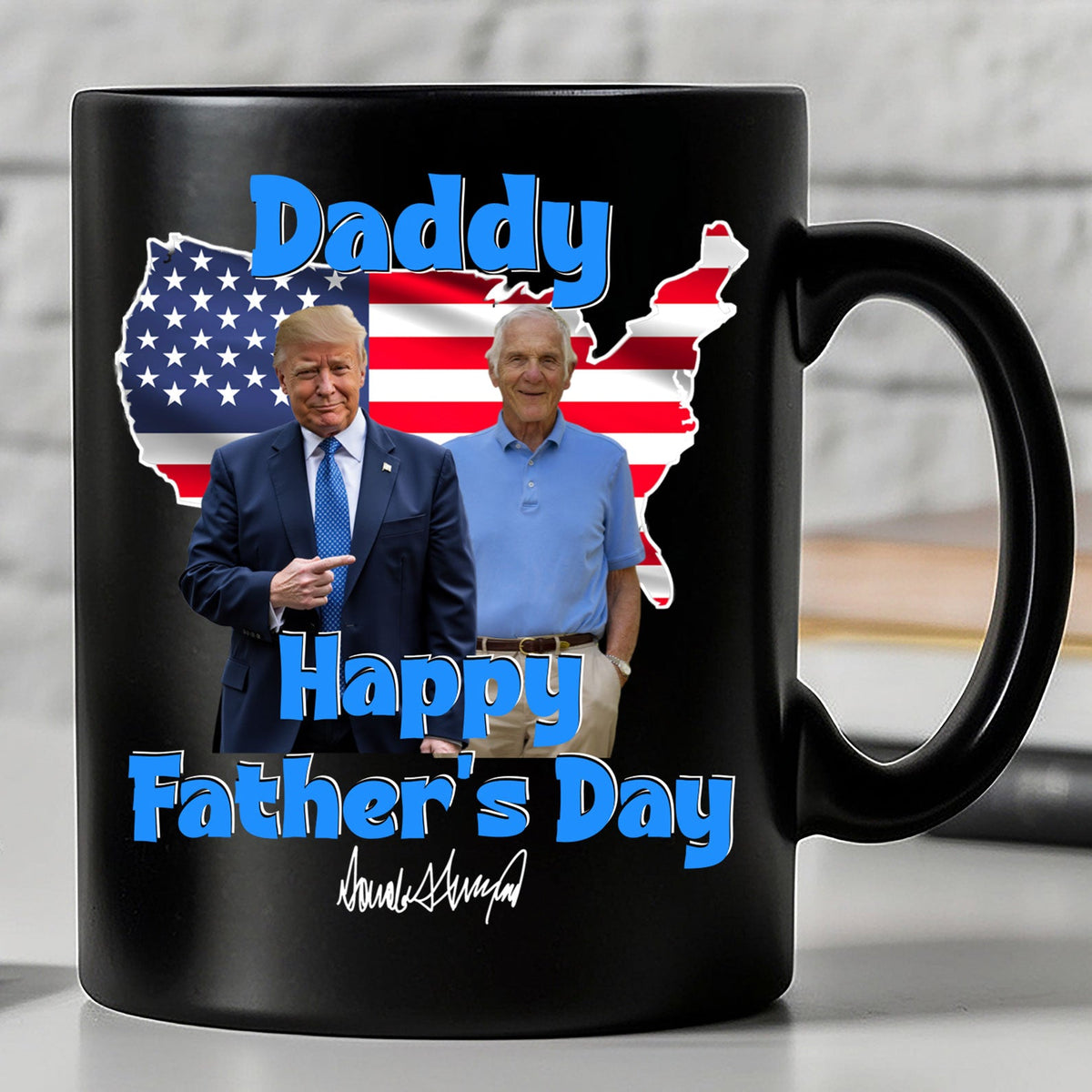 My Mom/Dad With Donald Trump Custom Photo Black Mug | Birthday Mug | Funny Birthday Gift Ideas 682048 - GOP