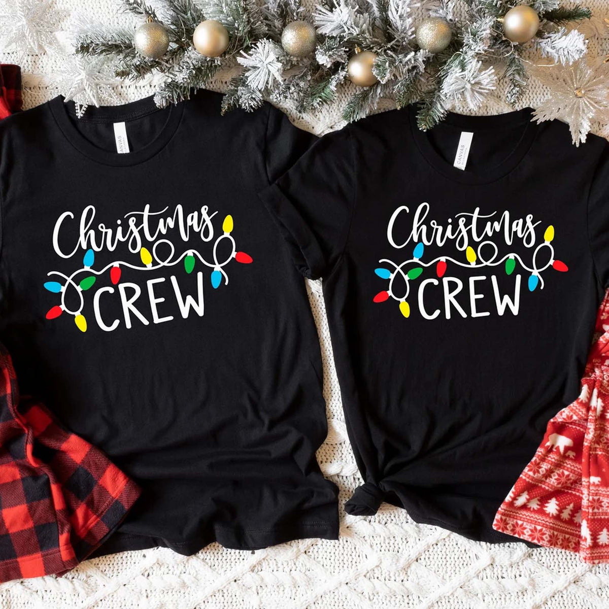 Christmas Crew Shirt, Matching Family Christmas T-Shirt, Xmas Lights Graphic Tee Gift for Women Men 686618 WFD