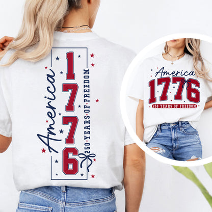 250 Years of Freedom Shirt | Patriotic America 1776–2026 Front & Back Shirt 684204
