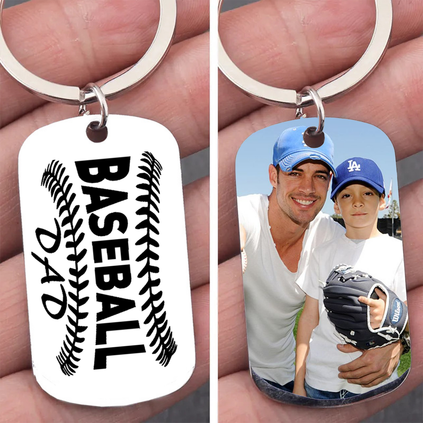 Personalized Baseball Dad Keychain – Custom Photo Keychain | Father's Day Gift, Gifts for Basketball Fans, Gifts for Him, Sports Lover Gift 682274