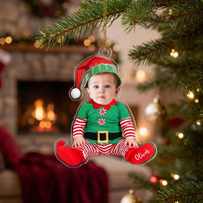 Custom Photo Baby Christmas Acrylic Ornament, Personalized Holiday Keepsake, Unique Xmas Gift for Baby Boy Girl 686723 WFD