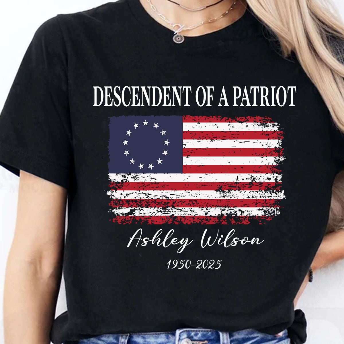 Personalized Descendent of A Patriot Dark Shirt | Happy 250th Birthday USA Shirt | Patriotic 4th Of July 1776 - 2026 T-Shirt | America 250th Anniversary | Independence Day Shirt 682742
