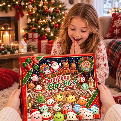 24 Days Christmas Advent Calendar, Cute Dumpling Mochi Squishy Fidget Toy Set, Holiday Party Favors & Stocking Stuffers Gifts 686651 WFD