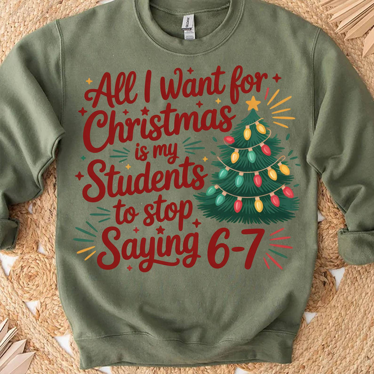 Funny Six Seven Bright Sweater Christmas  | 6 7 Six Seven Funny Holiday Sweatshirt | Viral 6 7 Gen Z Meme Shirt 683659