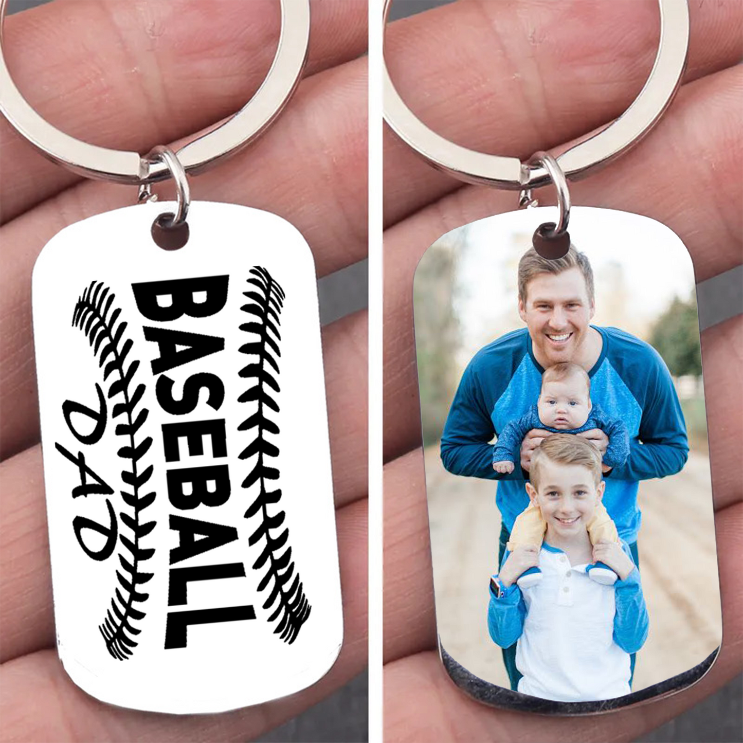 Personalized Baseball Dad Keychain – Custom Photo Keychain | Father's Day Gift, Gifts for Basketball Fans, Gifts for Him, Sports Lover Gift 682274