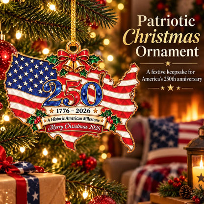 250 Years of Freedom Liberty Tree Christmas Acrylic Ornament 2026, 1776–2026 Semiquincentennial Patriotic Tree Hanging Keepsake, Historic USA Patriotic Gift 686727 WFD