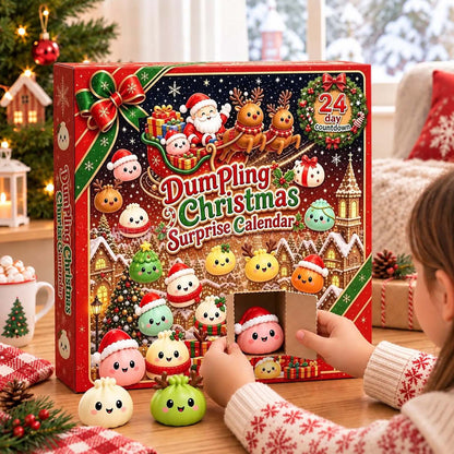 24 Days Christmas Advent Calendar, Cute Dumpling Mochi Squishy Fidget Toy Set, Holiday Party Favors & Stocking Stuffers Gifts 686651 WFD