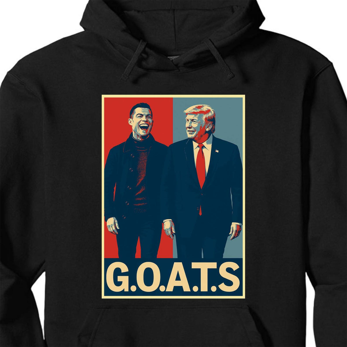 Trump and Ronaldo GOATS Dark Shirt | Funny MAGA CR7 Meme Tee | Political Trump Pop Art Shirt 683727 - GOP