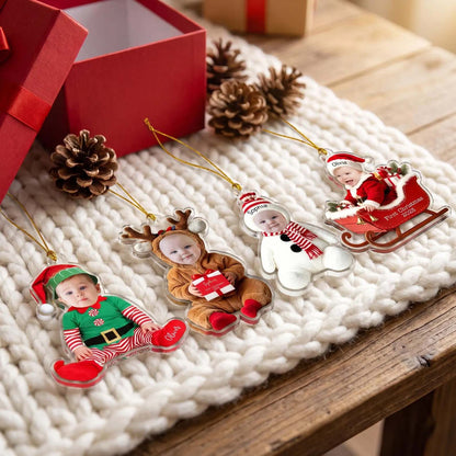 Custom Photo Baby Christmas Acrylic Ornament, Personalized Holiday Keepsake, Unique Xmas Gift for Baby Boy Girl 686723 WFD