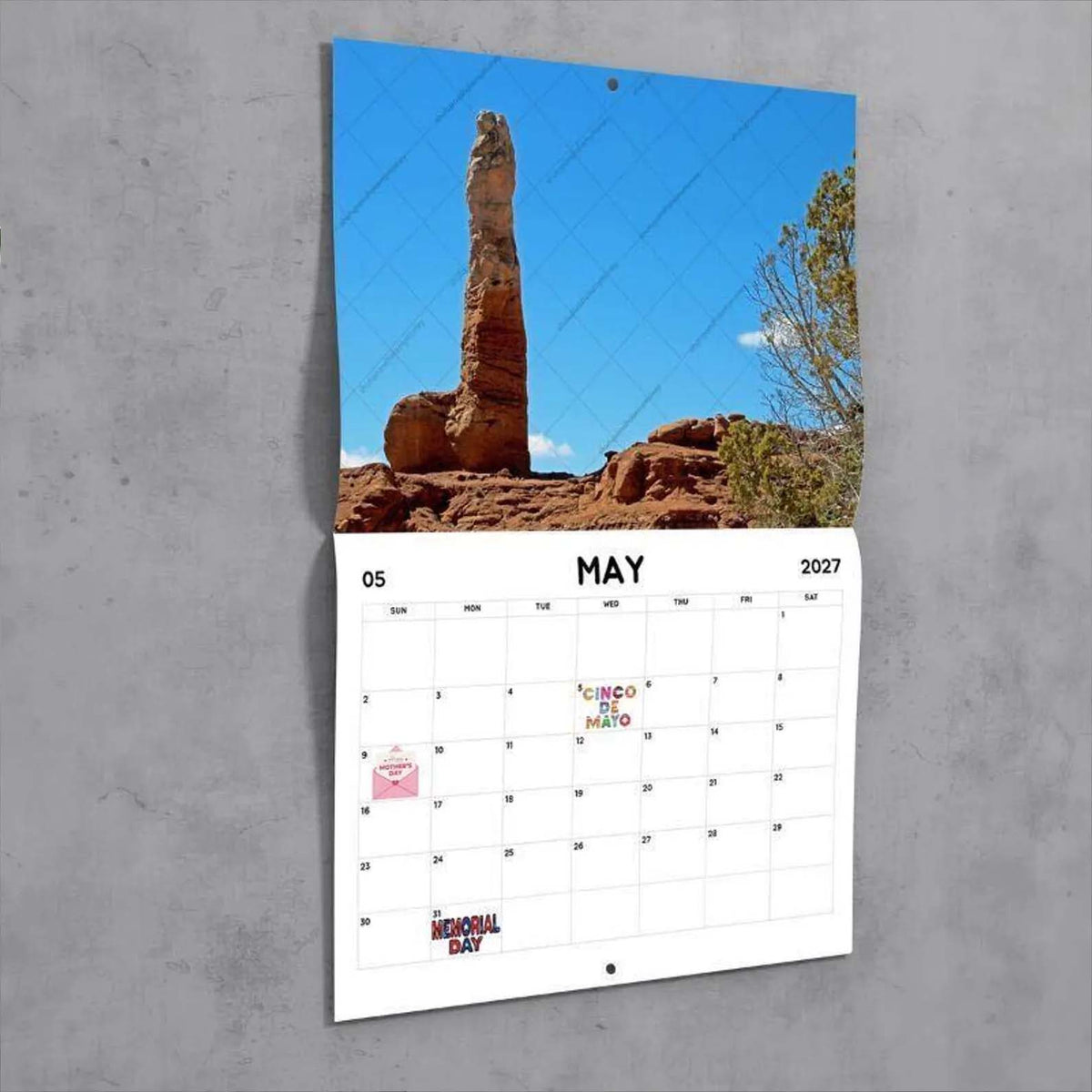 Funny 2027 Wall Calendar - Nature's Cock Shots Adult Prank Gift, Hilarious White Elephant & Secret Santa Gift Idea for Friends, Coworkers & Men 686698 WFD