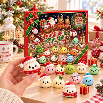24 Days Christmas Advent Calendar, Cute Dumpling Mochi Squishy Fidget Toy Set, Holiday Party Favors & Stocking Stuffers Gifts 686651 WFD