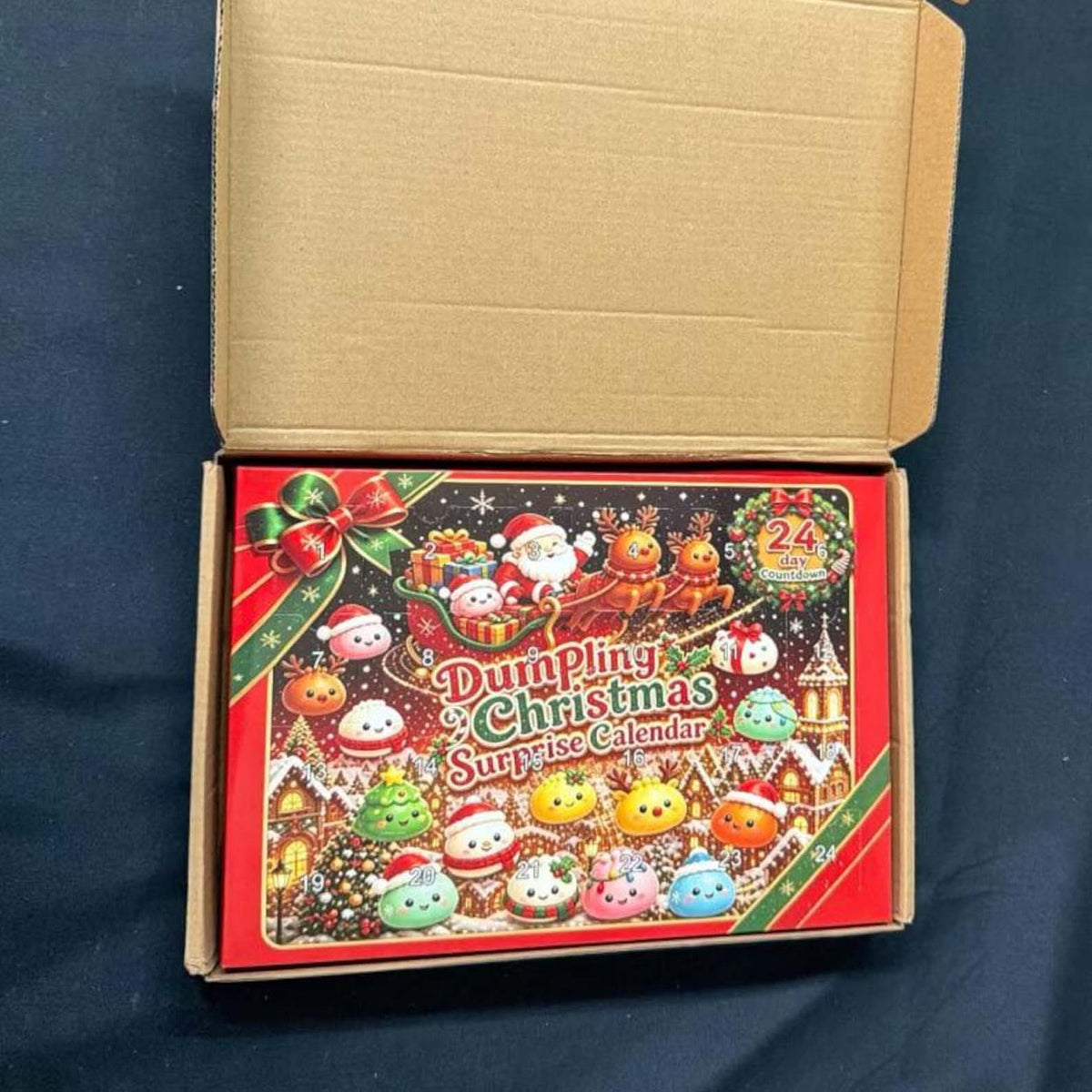 24 Days Christmas Advent Calendar, Cute Dumpling Mochi Squishy Fidget Toy Set, Holiday Party Favors & Stocking Stuffers Gifts 686651 WFD