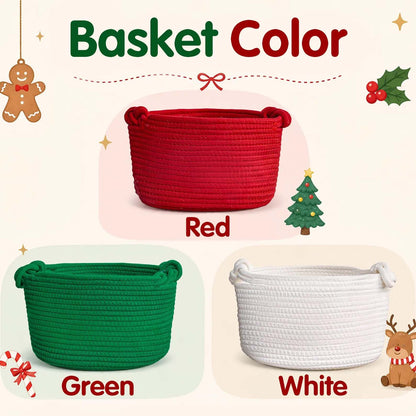 Personalized Christmas Handmade Basket with Name, Custom Embroidery Xmas Gift Basket 686717 WFD