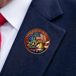 USA 250 Years 1776–2026 Anniversary Lapel Pin Pack of 10 | Patriotic Liberty US Flag Commemorative Pin 684622