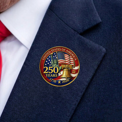 USA 250 Years 1776–2026 Anniversary Lapel Pin Pack of 10 | Patriotic Liberty US Flag Commemorative Pin 684622