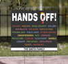 Personalized Hands Off Yard Sign – Progressive Political Yard Sign for Social Justice and Free Speech Advocacy, 8647 Anti Trump 682186
