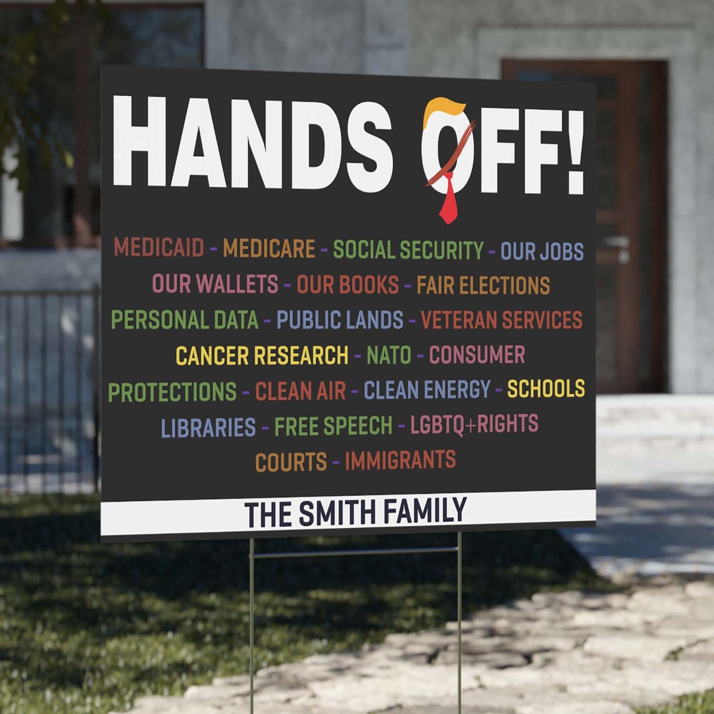 Personalized Hands Off Yard Sign – Progressive Political Yard Sign for Social Justice and Free Speech Advocacy, 8647 Anti Trump 682186