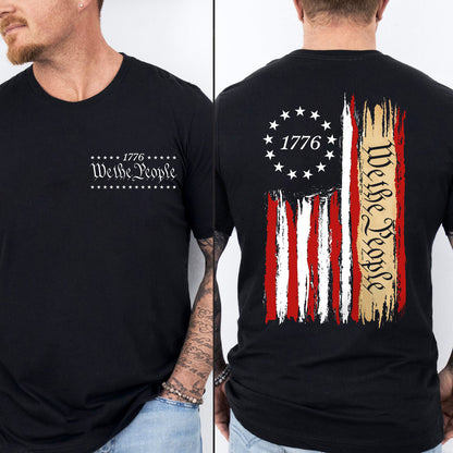 250 Years We The People 1776 Pocket & Back Shirt, Patriotic US Flag Tee, Independence Day 4th of July Shirt 684756