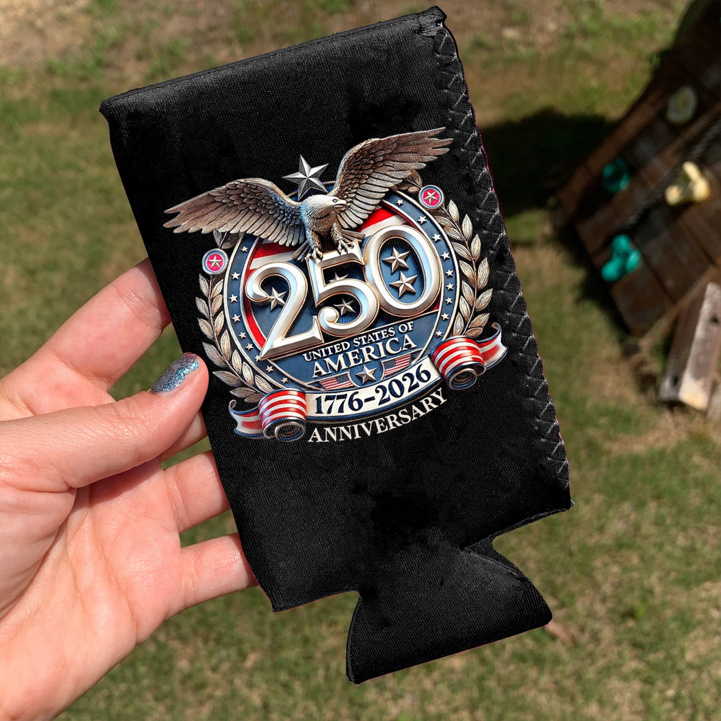 Freedom 250 Years of America Can Cooler | Patriotic 4th of July 1776–2026 Eagle US Can Sleeve 684551