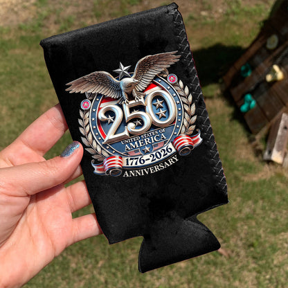 Freedom 250 Years of America Can Cooler | Patriotic 4th of July 1776–2026 Eagle US Can Sleeve 684551