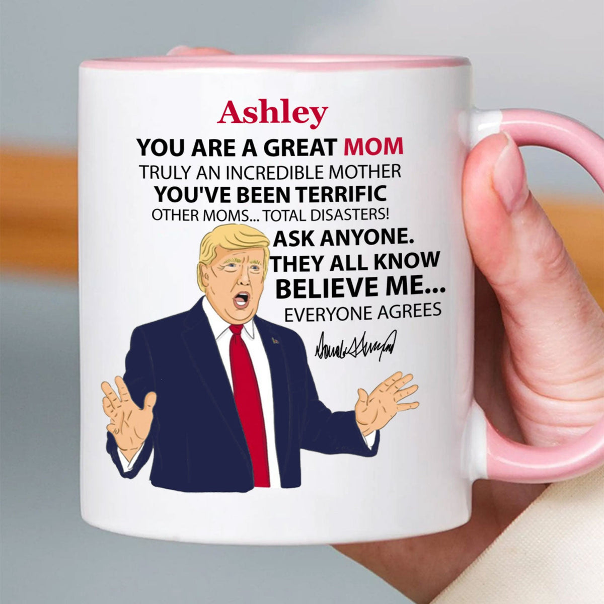 Personalized Title and Name You Are Great Mug, Personalize Custom Photo with Trump Mug, Father's Day Gifts, Father's Day White Mug Accent Mug 682057 - GOP