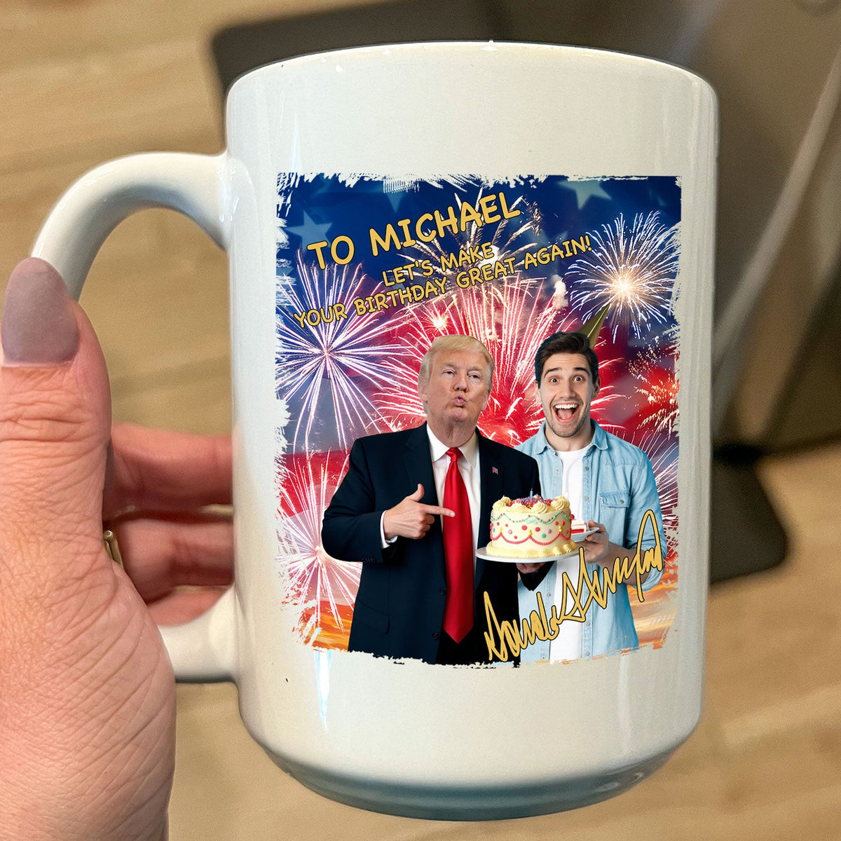 My Mom With Donald Trump Custom Photo Mug, Mother's Day Mug, Mother's Day Gifts, Gift For Mom, Trump 2025 682049 - GOP